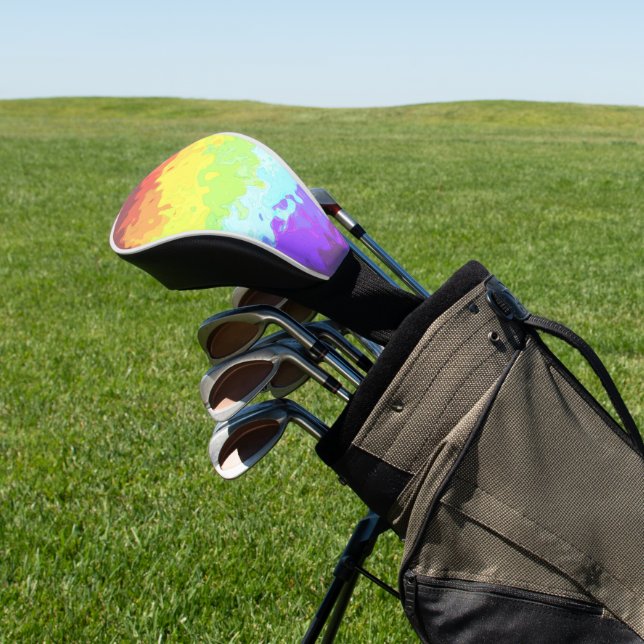 Trippy Boho Groovy Abstrakt Neurogender Pride Flag Golf Headcover (In SItu)