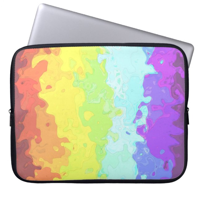 Trippy Boho Groovy Abstrakt Neurogender Pride Flag Laptopschutzhülle (Vorderseite)