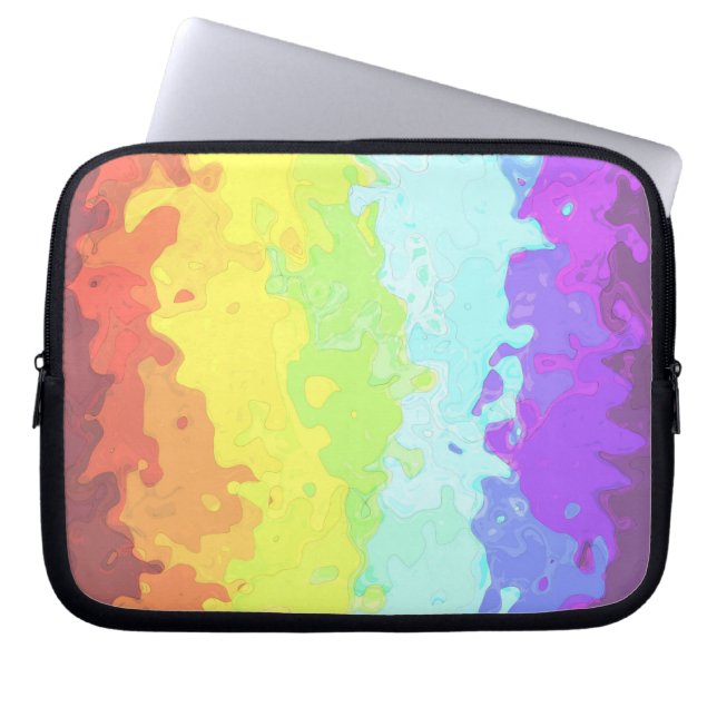 Trippy Boho Groovy Abstrakt Neurogender Pride Flag Laptopschutzhülle (Vorderseite)