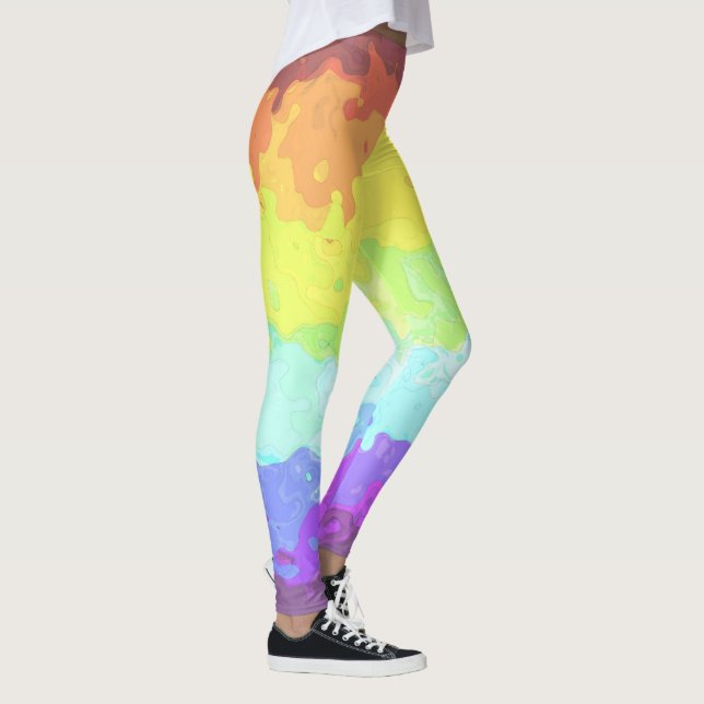 Trippy Boho Groovy Abstrakt Neurogender Pride Flag Leggings (Rechts)