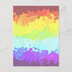 Trippy Boho Groovy Abstrakte Neurogender-Stolzflag Postkarte