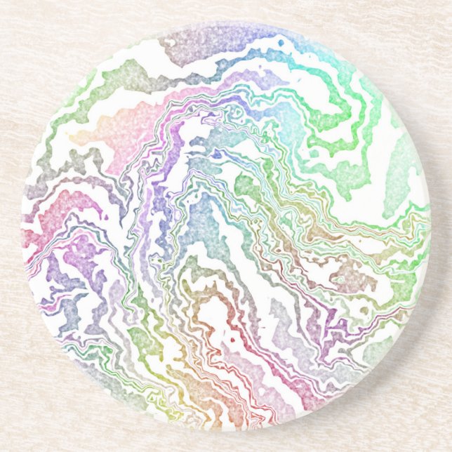 Trippy Boho Marble Abstrakt Getränkeuntersetzer (Vorne)