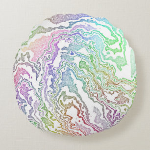 Trippy Boho Marble Abstrakt Rundes Kissen