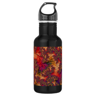 Trippy-Bright-Dazzing-Verzweigung Abstraktes Frakt Edelstahlflasche