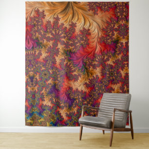Trippy-Bright-Dazzing-Verzweigung Abstraktes Frakt Wandteppich