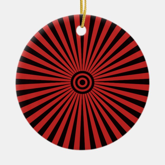 Trippy Bullseye Keramik Ornament (Vorne)