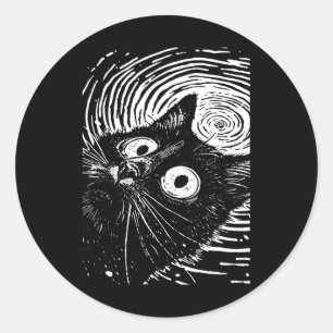 Trippy Cat Pastel Goth Gothic Grunge Alt Punk Weir Runder Aufkleber