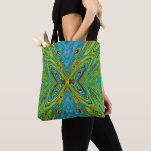 Trippy Chartreuse und Blaue Abstrakte Schmetterlin