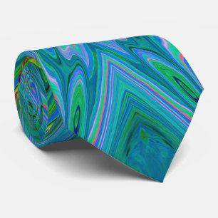 Trippy Chartreuse und Blaue Abstrakte Schmetterlin Krawatte