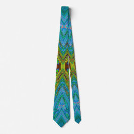 Trippy Chartreuse und Blue Abstrakt Butterfly Krawatte