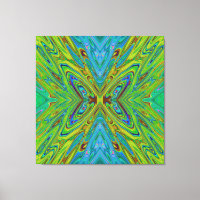Trippy Chartreuse und Blue Abstrakt Butterfly
