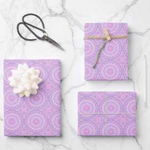 Trippy Colorate Intricate Boho Mandala Geschenkpapier Set