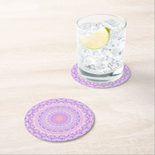 Trippy Colorate Intricate Boho Mandala Runder Pappuntersetzer