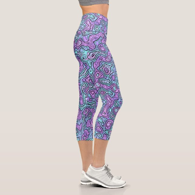 Trippy Colorful Bloc Capri Leggings (Rechts)