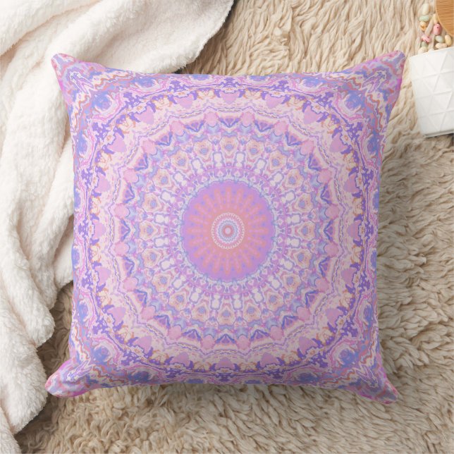 Trippy Colorful Intricate Boho Hippie Mandala Kissen (Decke)