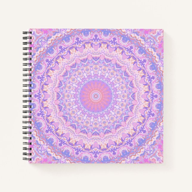 Trippy Colorful Intricate Boho Hippie Mandala Notizbuch (Vorderseite)