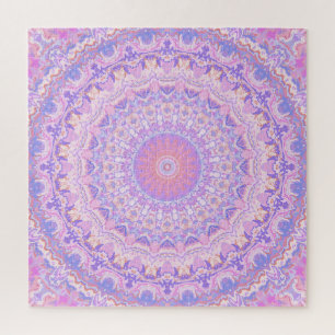 Trippy Colorful Intricate Boho Hippie Mandala Puzzle