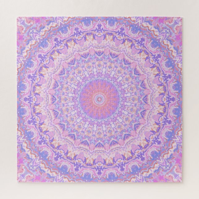 Trippy Colorful Intricate Boho Hippie Mandala Puzzle (Vertikal)