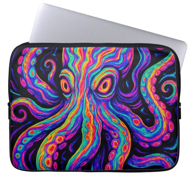 Trippy Colorful Octopus Laptopschutzhülle (Vorderseite)