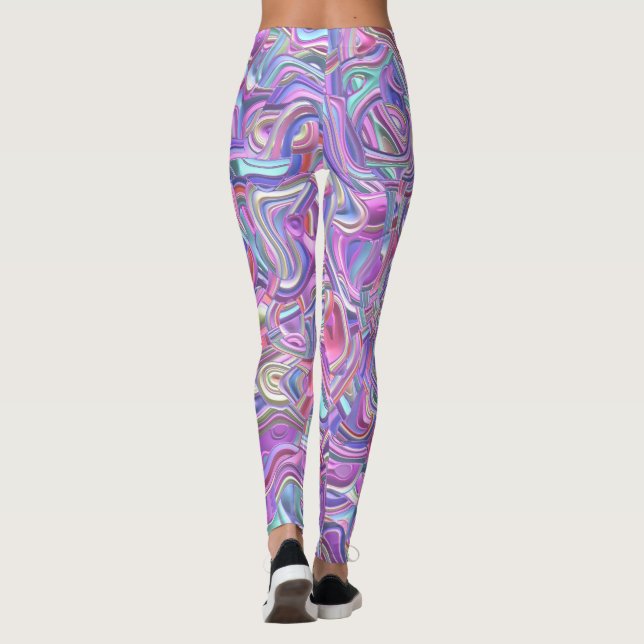 Trippy Colority 3D-Wirbel Leggings (Rückseite)