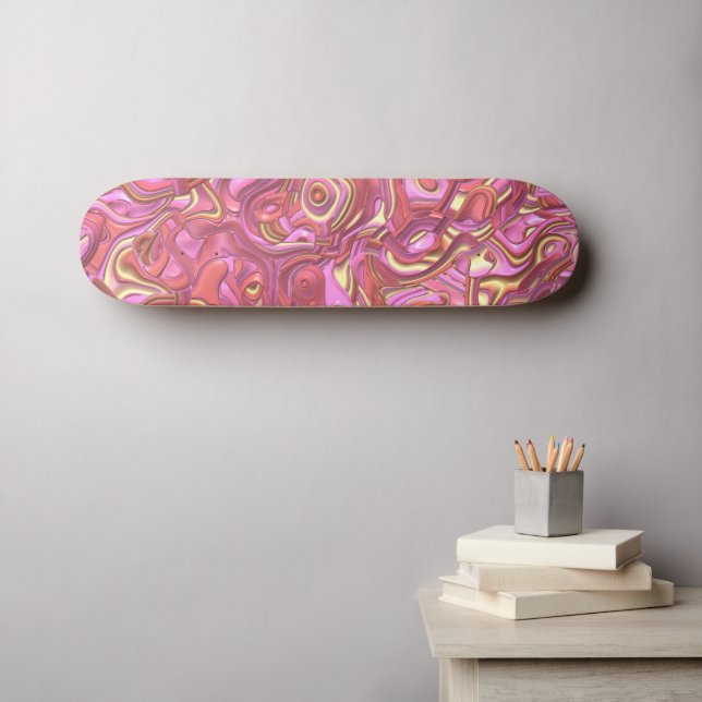 Trippy-Colority-3D-Wirbel Skateboard (Wandkunst (Horz))