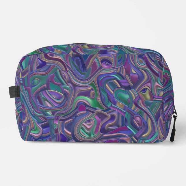 Trippy-Colority-3D-Wirbel Waschbeutel (Vorderseite)