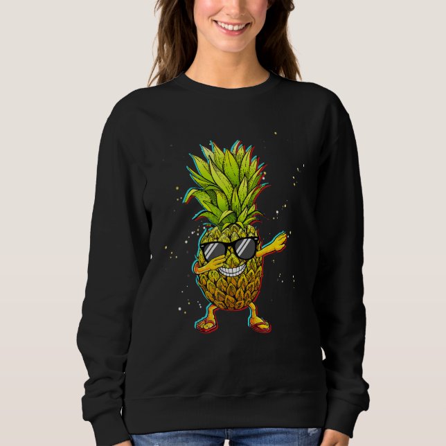 Trippy Dabbing Pineapple Vacation Cruise Sweatshirt (Vorderseite)