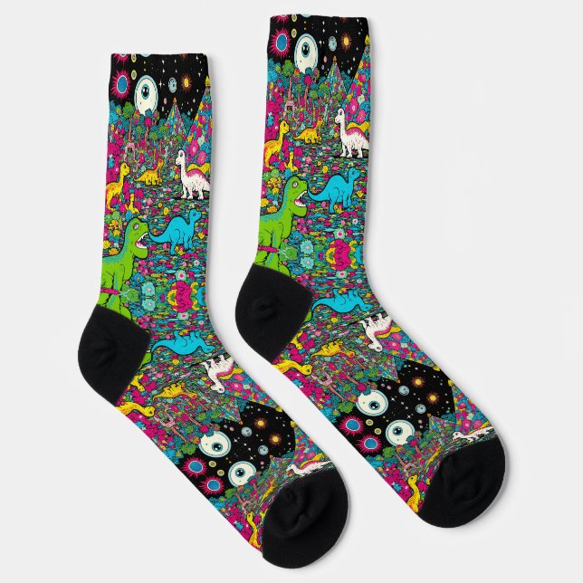 Trippy-Dino-Socken Socken (Rechts)