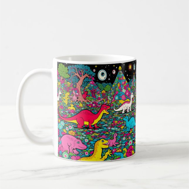 Trippy-Dinosaurier Kaffeetasse (Links)