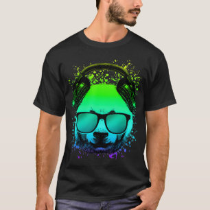 Trippy DJ Bär Geschenk Ravers Techno House Panda T-Shirt