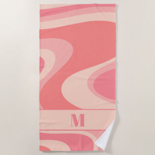 Trippy Dream Pastell Rosa Retro Abstrakt Strandtuch