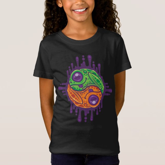 Trippy Drippy Frog Yin Yang T-Shirt (Vorderseite)