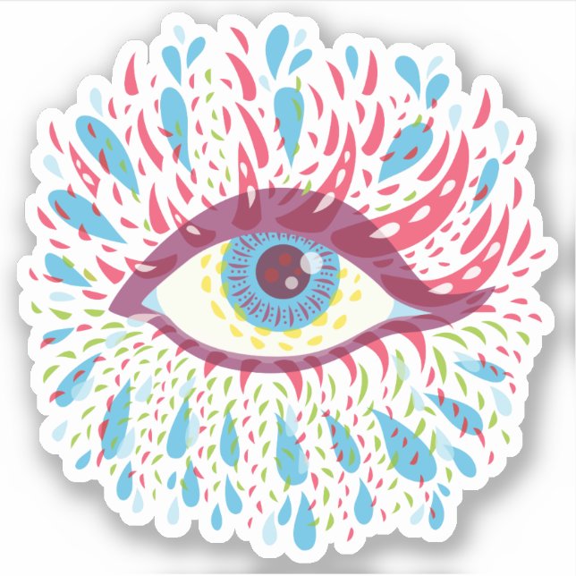 Trippy Eye Psychedelic Art Aufkleber (Vorderseite)