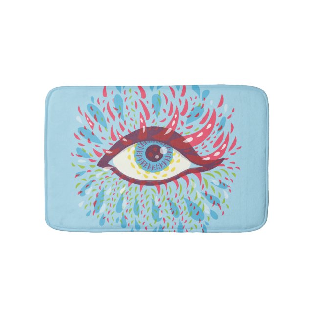 Trippy Eye Psychedelic Art Badematte (Vorderseite)