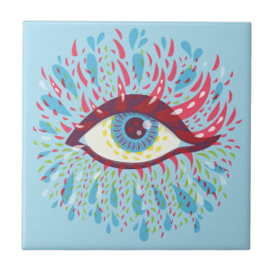 Trippy Eye Psychedelic Art Fliese