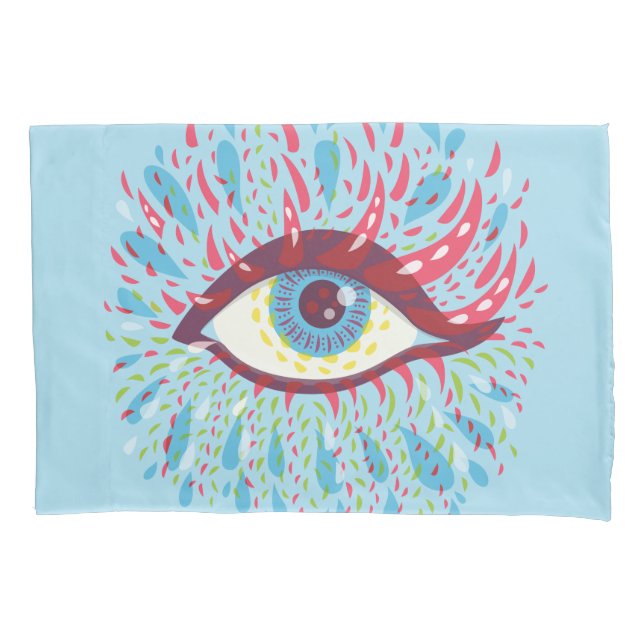 Trippy Eye Psychedelic Art Kissenbezug (Vorderseite)