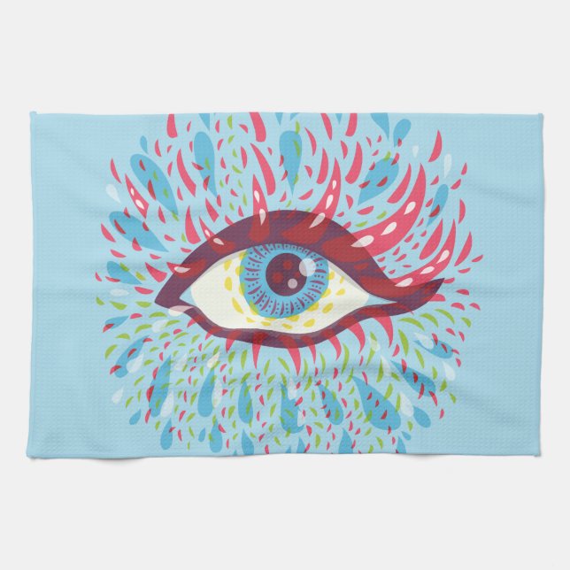 Trippy Eye Psychedelic Art Küchentuch (Horizontal)