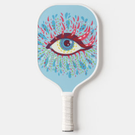 Trippy Eye Psychedelic Art Pickleball Schläger