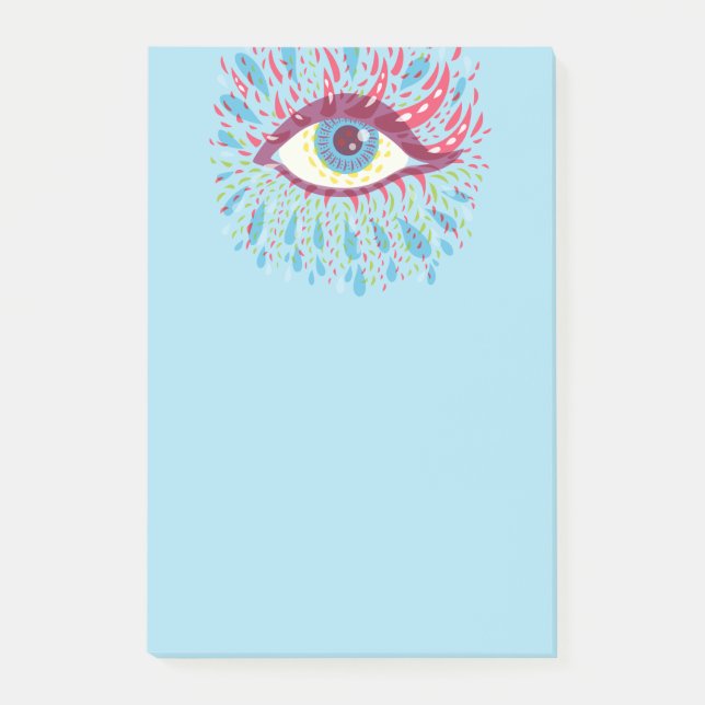Trippy Eye Psychedelic Art Post-it Klebezettel (Vorderseite)