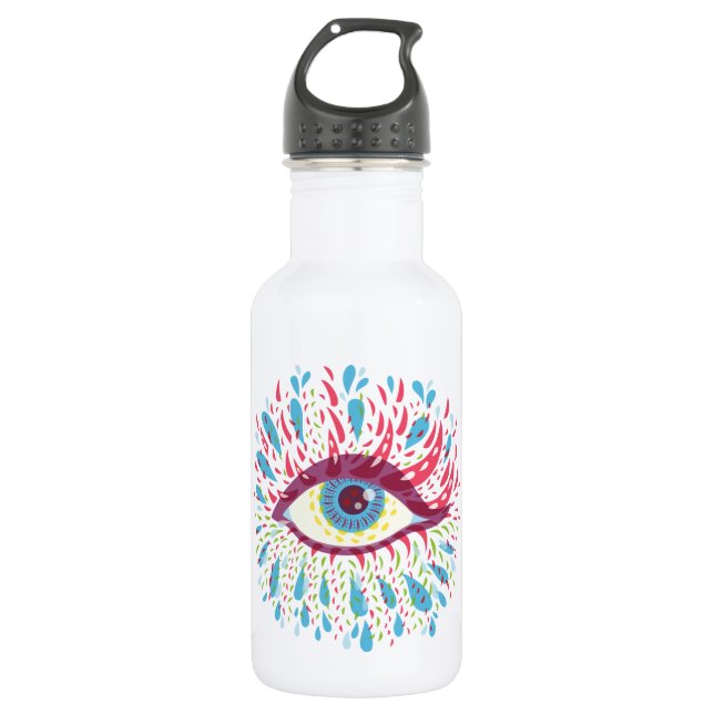 Trippy Eye Psychedelic Art Trinkflasche (Vorderseite)