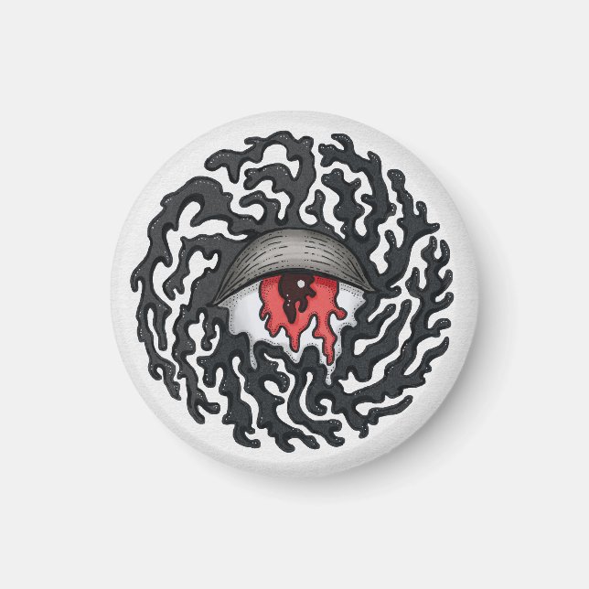 Trippy Eye with Tentacles - Trippy Surreal Art Magnet (Vorne)