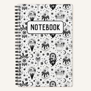 Trippy Eyeball Eyes und Stars komisch Notizbuch