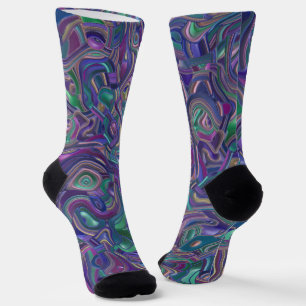Trippy-farbene 3D-Wirbel-Socken Socken