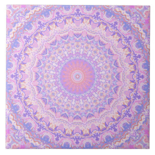 Trippy Farbige Komplexe Boho Hippie Mandala Fliese