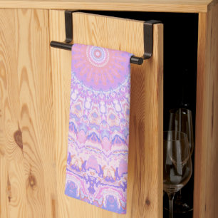 Trippy Farbige Komplexe Boho Hippie Mandala Geschirrtuch