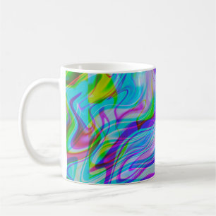 Trippy Flüssiges Farbige Abstrakte Muster Blau Kaffeetasse