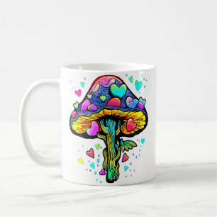 Trippy Forest Art Edm Pilz Musikliebhaber Psychede Kaffeetasse