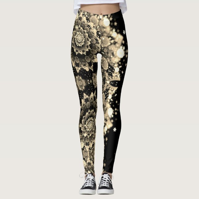 Trippy Fraktal Art Leggings (Vorderseite)