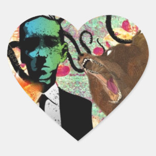 Trippy Frankenstein Art Herz-Aufkleber