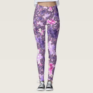 Trippy Funky Boho Groovy Pastel Spiral Fraktal Art Leggings